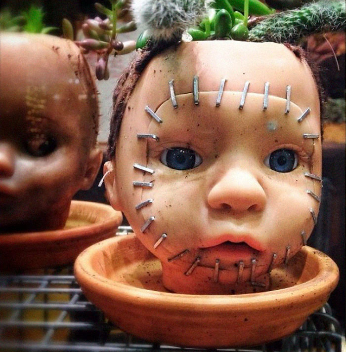 Creepy-Baby-Doll-Head-Planters
